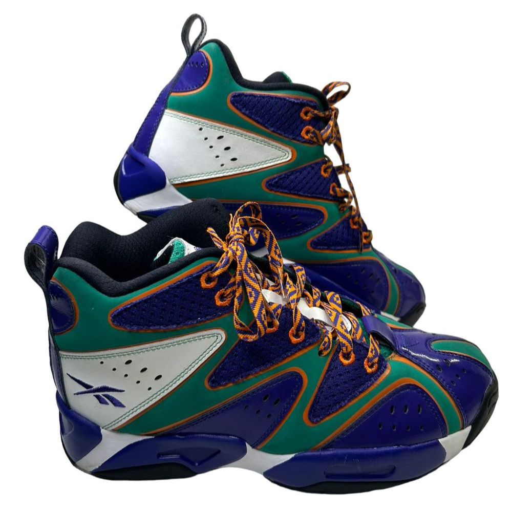 Reebok Kamikaze 1 Mid Aztec Men's Basketball Sneakers Size 8 Purple Green